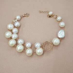 Bratara glow din perle de cultura albe