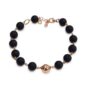 Bratara timeless din agat negru satinat cu sfere de 8 mm