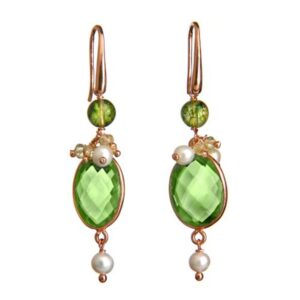 Cercei aelia din cuart ametist si perle