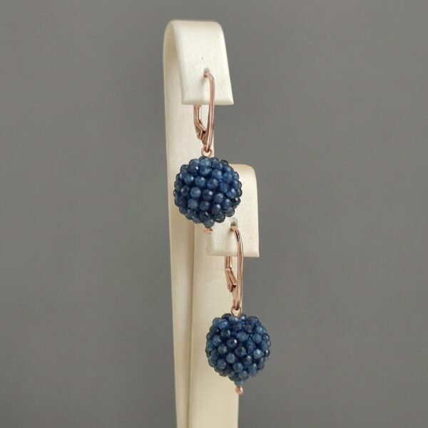 Cercei diva din agat albastru safir Cercei diva din agat albastru safir