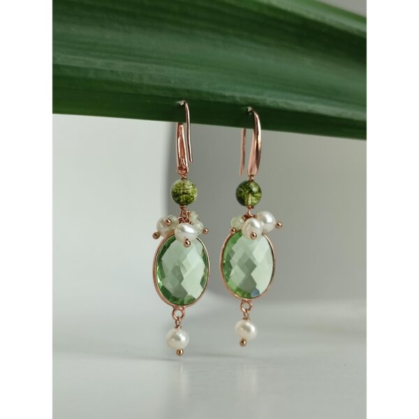 Cercei eclipse din cuart ametist si perle Cercei eclipse din cuart ametist si perle