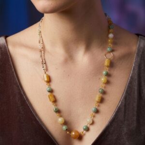 Colier venera din opal agat si cuart 2