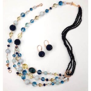 Set diva din acvamarin cuart agat si citrin