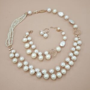 Set glow din perle de cultura albe