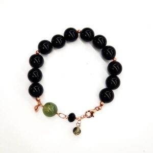 Bratara clarity din agat negru si cuart