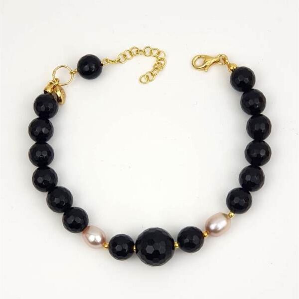 Bratara dream din agat negru si perle Bratara dream din agat negru si perle
