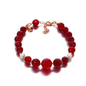 Bratara dream din agat rubiniu si perle 2