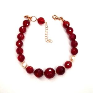 Bratara dream din agat rubiniu si perle