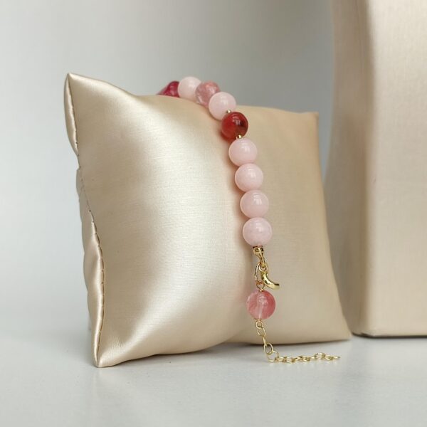 Bratara dream din jad roz si cuart 1 Bratara dream din jad roz si cuart 1