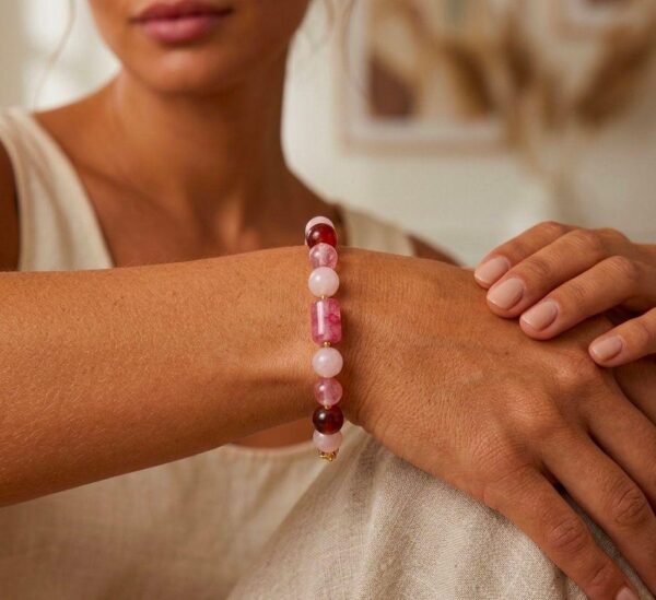 Bratara dream din jad roz si cuart Bratara dream din jad roz si cuart