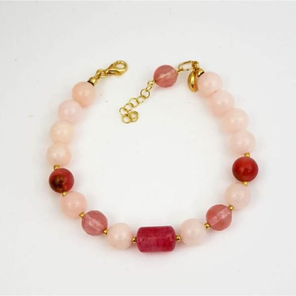 Brățară Dream din jad roz și cuarț Brățară Dream din jad roz și cuarț