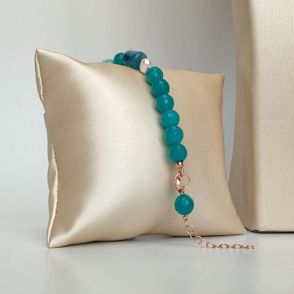 Bratara dream din jad verde acvatic si perle 2 Bratara dream din jad verde acvatic si perle 2