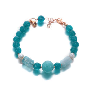 Bratara dream din jad verde acvatic si perle 3