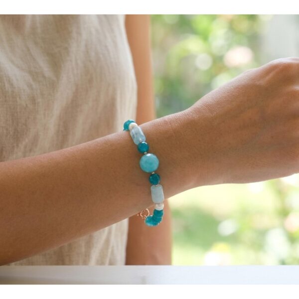 Bratara dream din jad verde acvatic si perle 5 Bratara dream din jad verde acvatic si perle 5