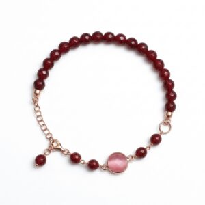 Bratara lilou din agat rubiniu si cuart 4
