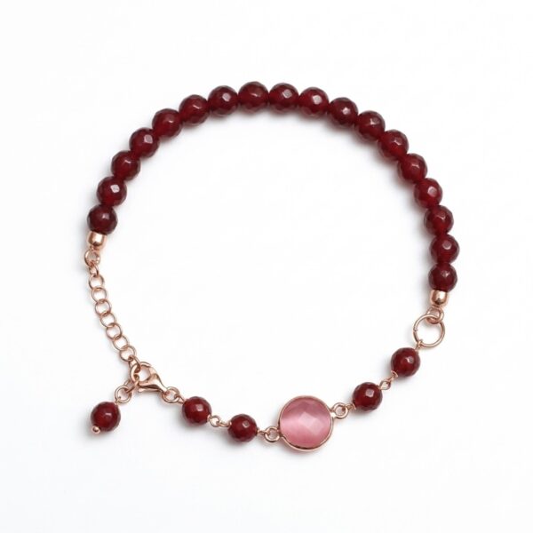Bratara lilou din agat rubiniu si cuart 4