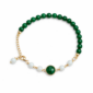 Bratara lilou din agat verde diaspor si cuart 2