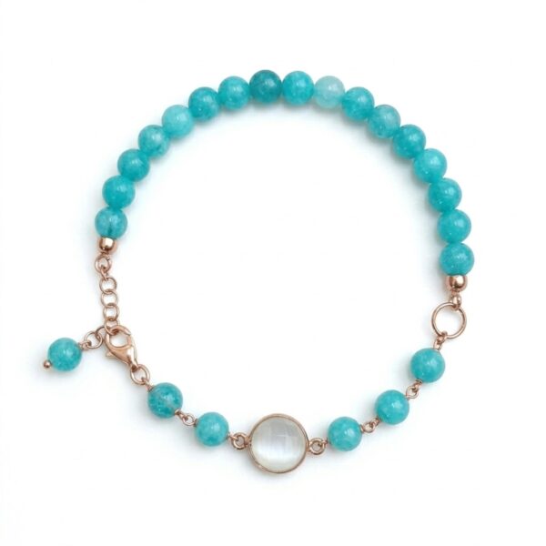 Bratara lilou din jad verde acvatic si cuart 4