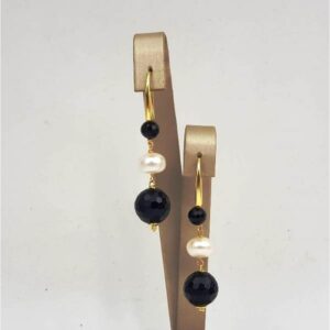 Cercei dream din agat negru si perle