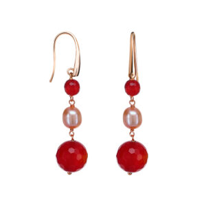 Cercei dream din agat rubiniu si perle 5