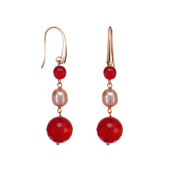 Cercei dream din agat rubiniu si perle 5 Cercei dream din agat rubiniu si perle 5