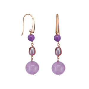 Cercei dream din ametist si perle 1