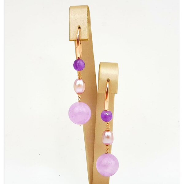 Cercei dream din ametist si perle Cercei dream din ametist si perle