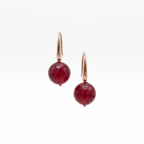 Cercei ignis din jad rosu 2