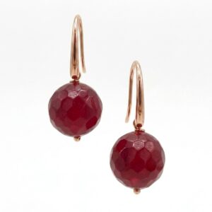 Cercei ignis din jad rosu 3