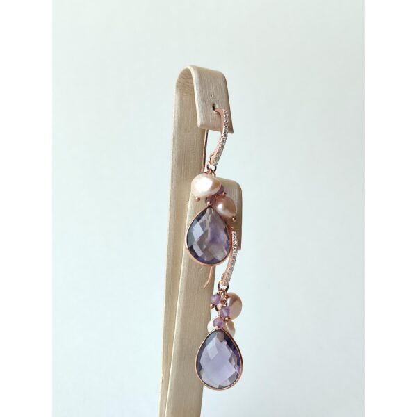 Cercei jolly din perle si ametist 3 Cercei jolly din perle si ametist 3