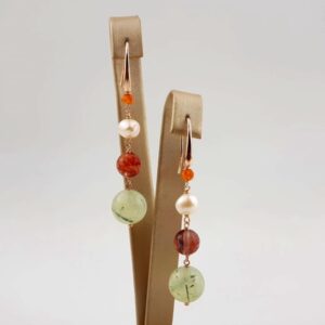 Cercei mora din cuart si perle