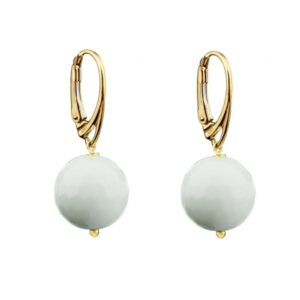 Cercei vibrant din agat alb