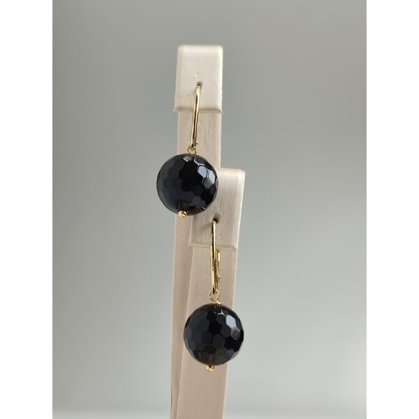 Cercei vibrant din agat negru 2 Cercei vibrant din agat negru 2