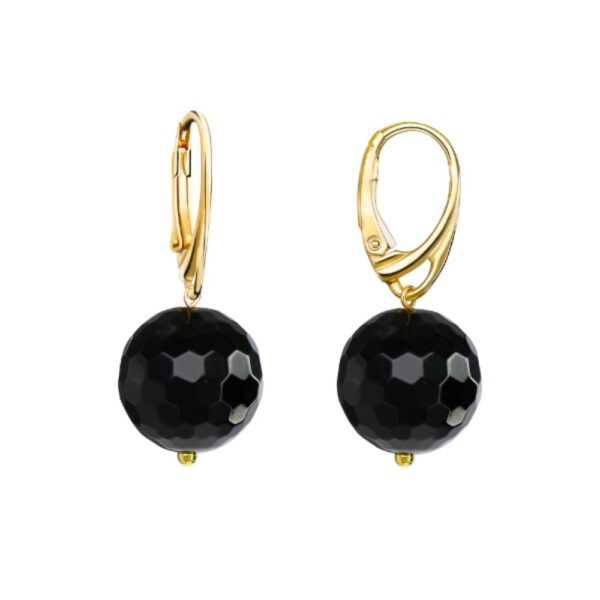 Cercei vibrant din agat negru
