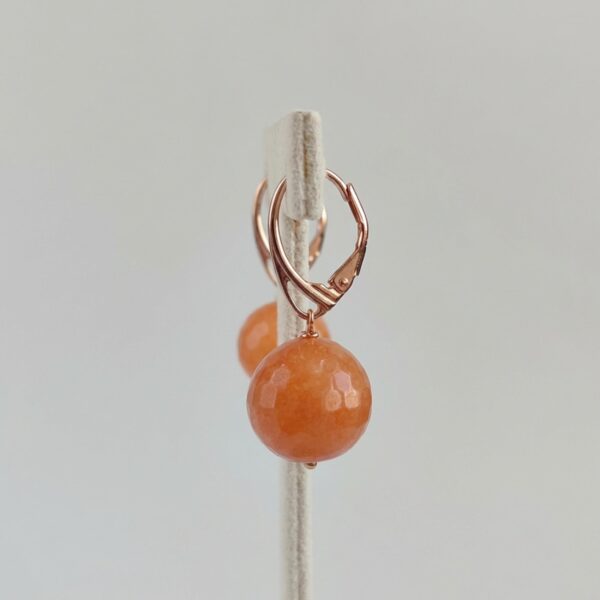 Cercei vibrant din agat portocaliu 1 Cercei vibrant din agat portocaliu 1