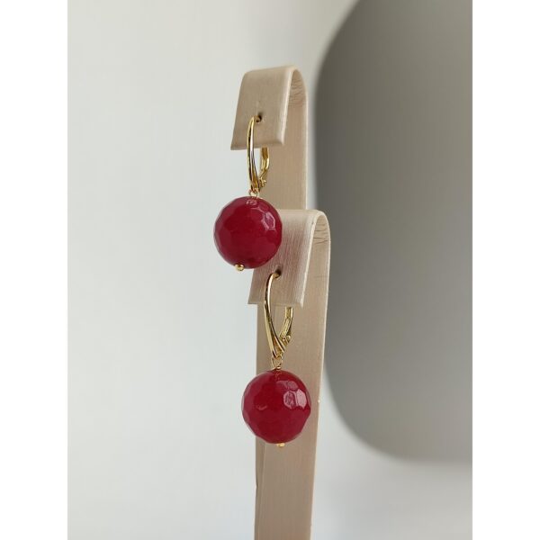 Cercei vibrant din agat rubiniu 3 Cercei vibrant din agat rubiniu 3