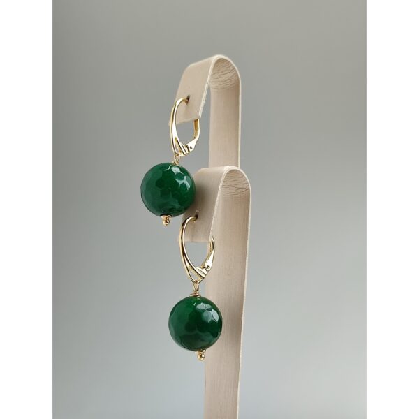 Cercei vibrant din agat verde smarald 2 Cercei vibrant din agat verde smarald 2