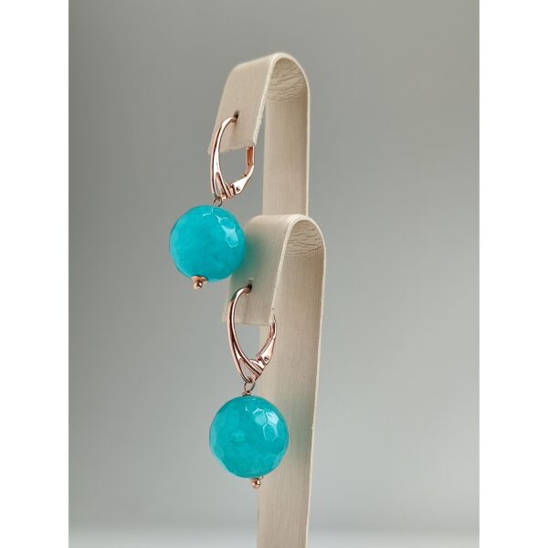 Cercei vibrant din jad verde acvatic 1 Cercei vibrant din jad verde acvatic 1