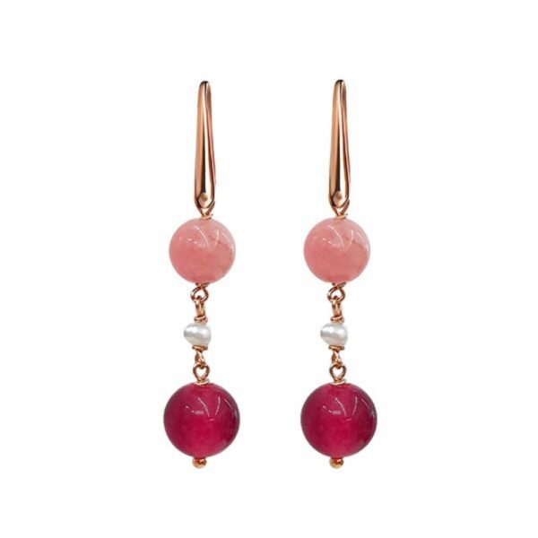 Cercei zena din agat jad si perle