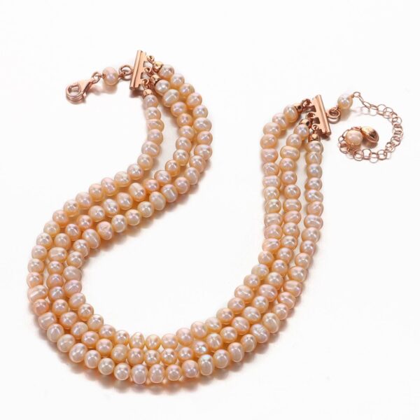 Colier charm din perle de cultura roz