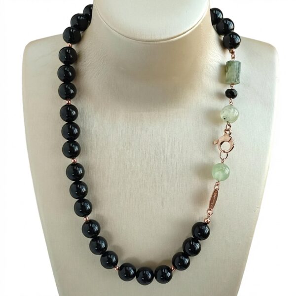 Colier clarity din agat negru si cuart 2 Colier clarity din agat negru si cuart 2