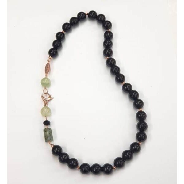 Colier clarity din agat negru si cuart Colier clarity din agat negru si cuart