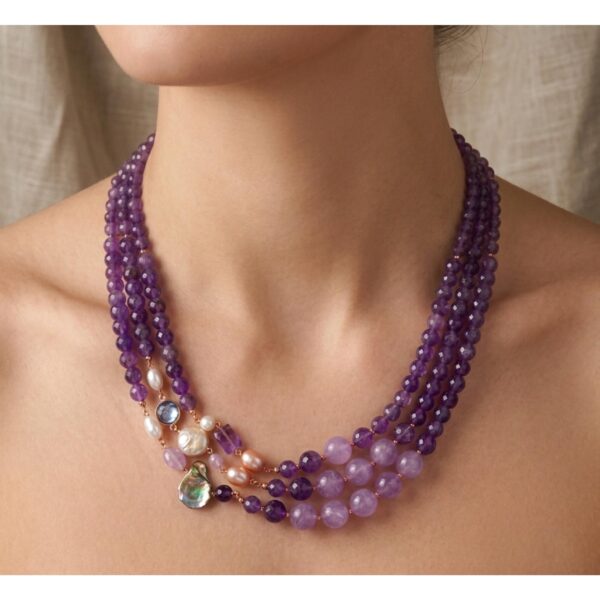 Colier dream din ametist si perle 2 Colier dream din ametist si perle 2