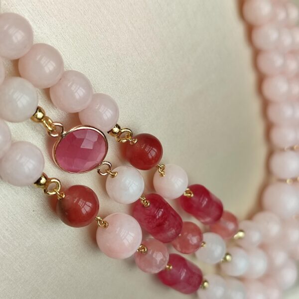 Colier dream din jad roz si cuart 1 Colier dream din jad roz si cuart 1