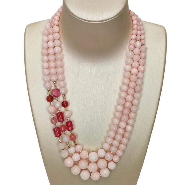 Colier dream din jad roz si cuart 3 Colier dream din jad roz si cuart 3