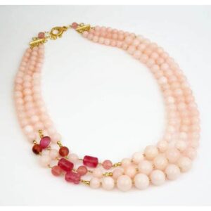 Colier Dream din jad roz și cuarț