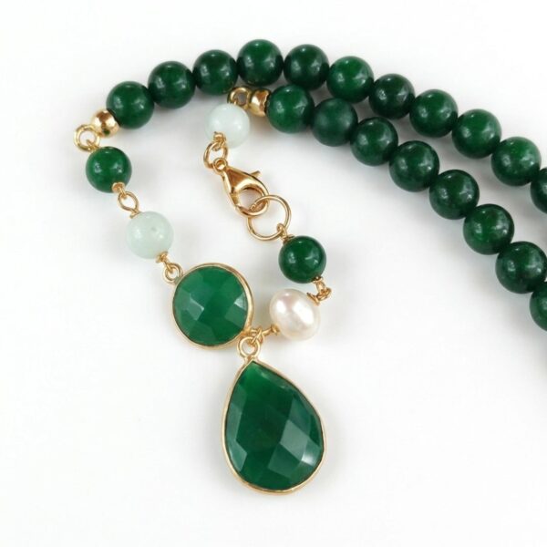 Colier lilou din agat verde diaspor si cuart 3 Colier lilou din agat verde diaspor si cuart 3