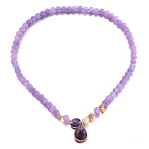 Colier lilou din jad lavanda