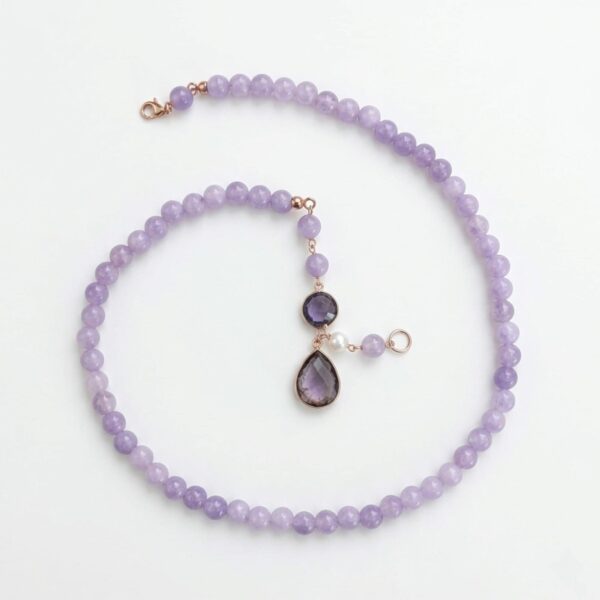 Colier lilou din jad lavanda 5