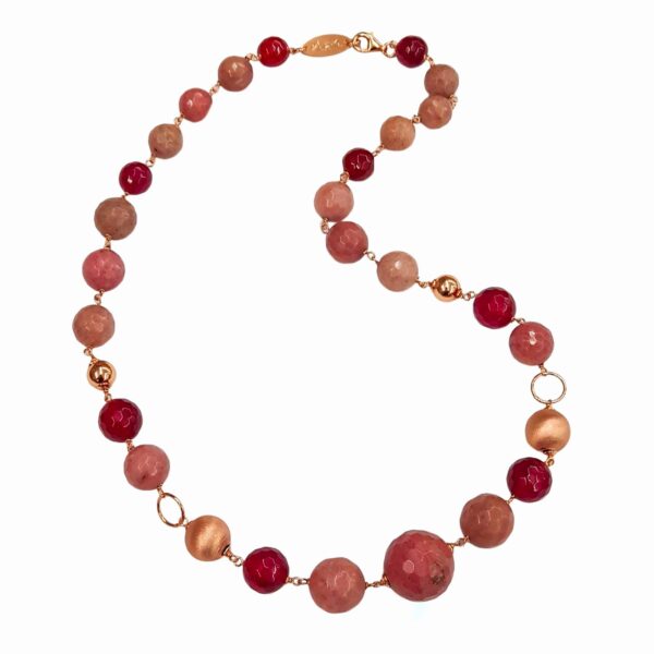 Colier vision din rodonit si agat rubiniu 1 Colier vision din rodonit si agat rubiniu 1